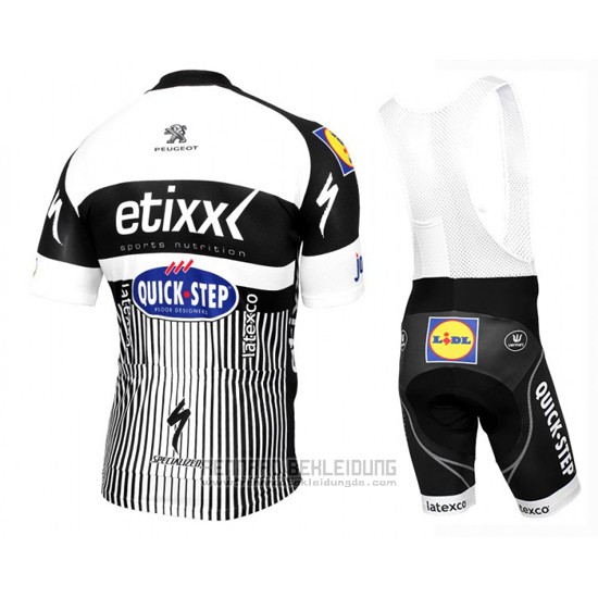 2016 Fahrradbekleidung Etixx Quick Step Wei und Shwarz Trikot Kurzarm und Tragerhose